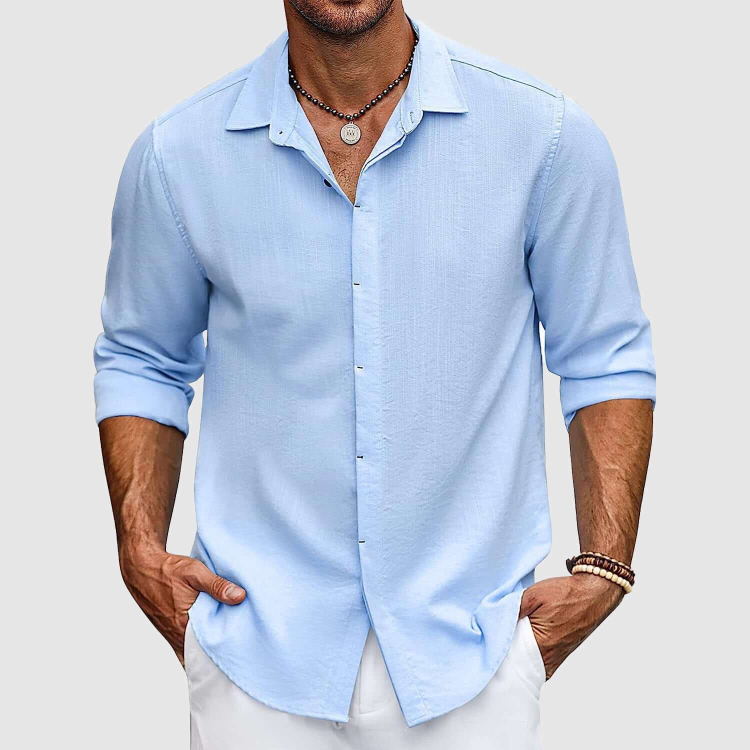 Elegantes Herren Leinenhemd - Atmungsaktiv & Modern