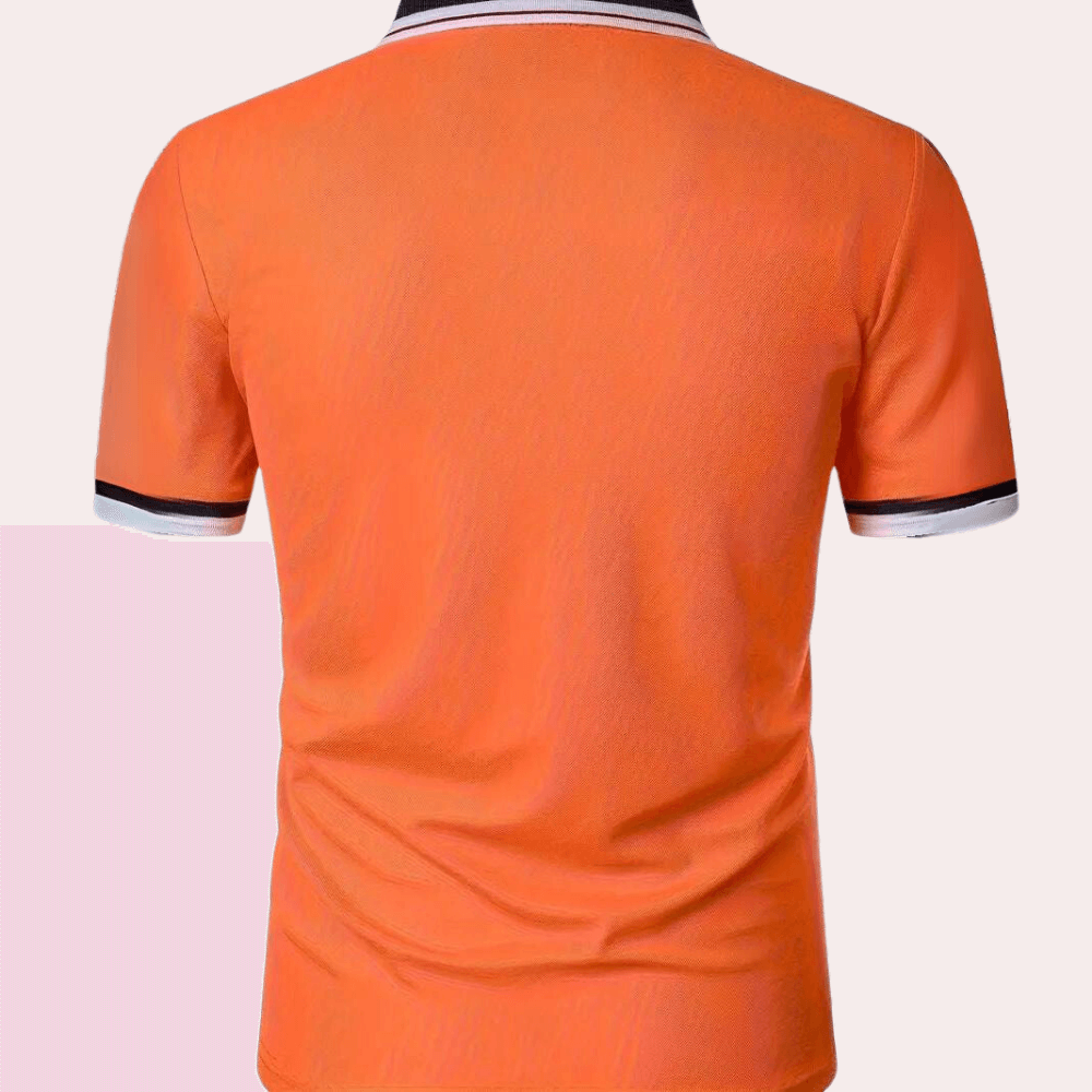 Orangefarbenes Poloshirt für Herren - Atmungsaktiv & Stilvoll