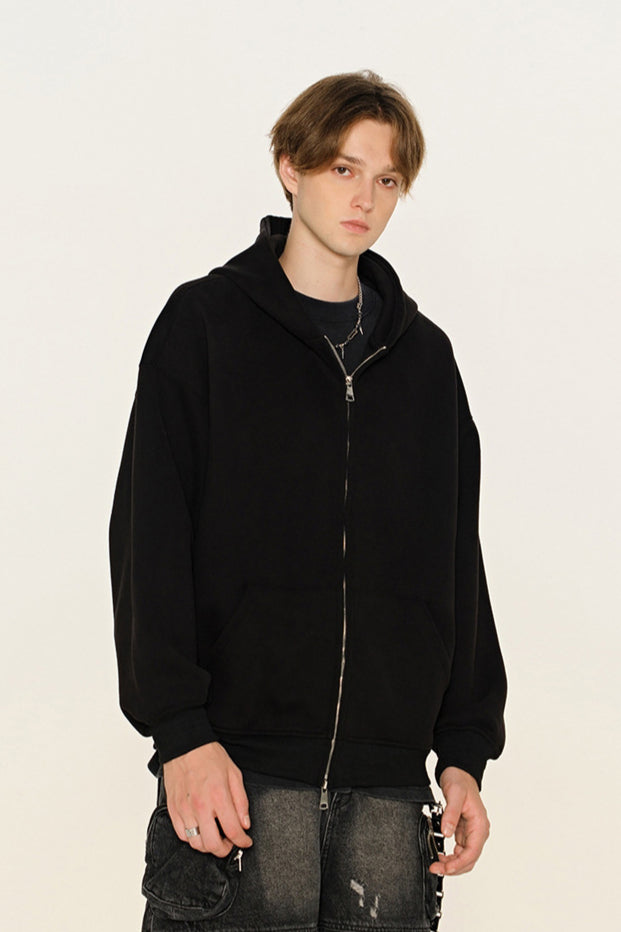 Lässiges Sweatshirt mit Kapuze und Reißverschluss