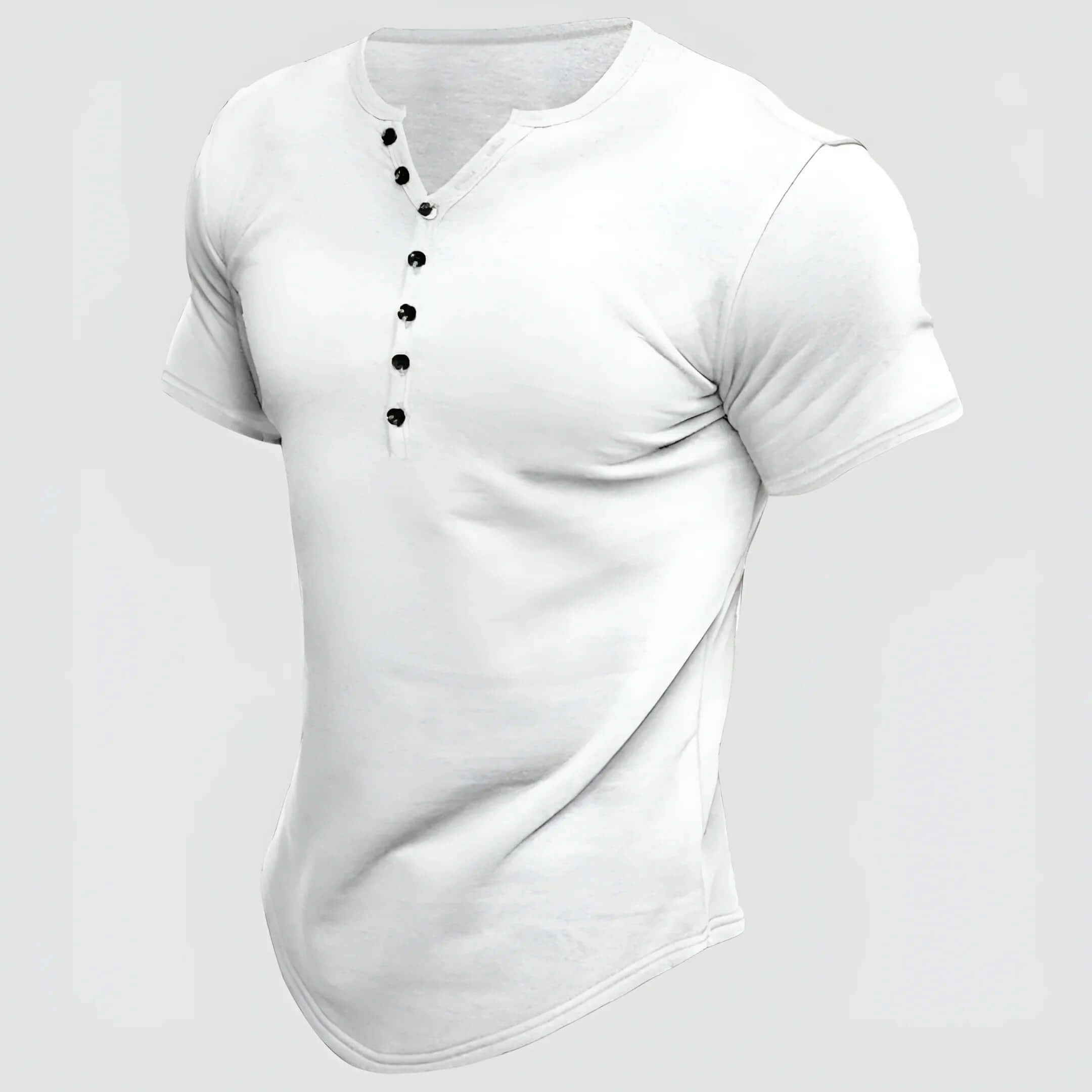 Kurzärmliges Henley-Shirt für Herren