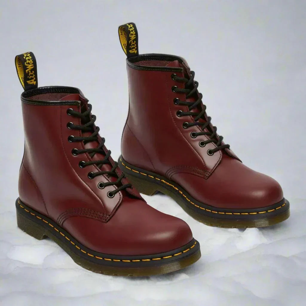 Herren Schnürstiefel aus Öko-Leder mit Gummisohle – Evan
