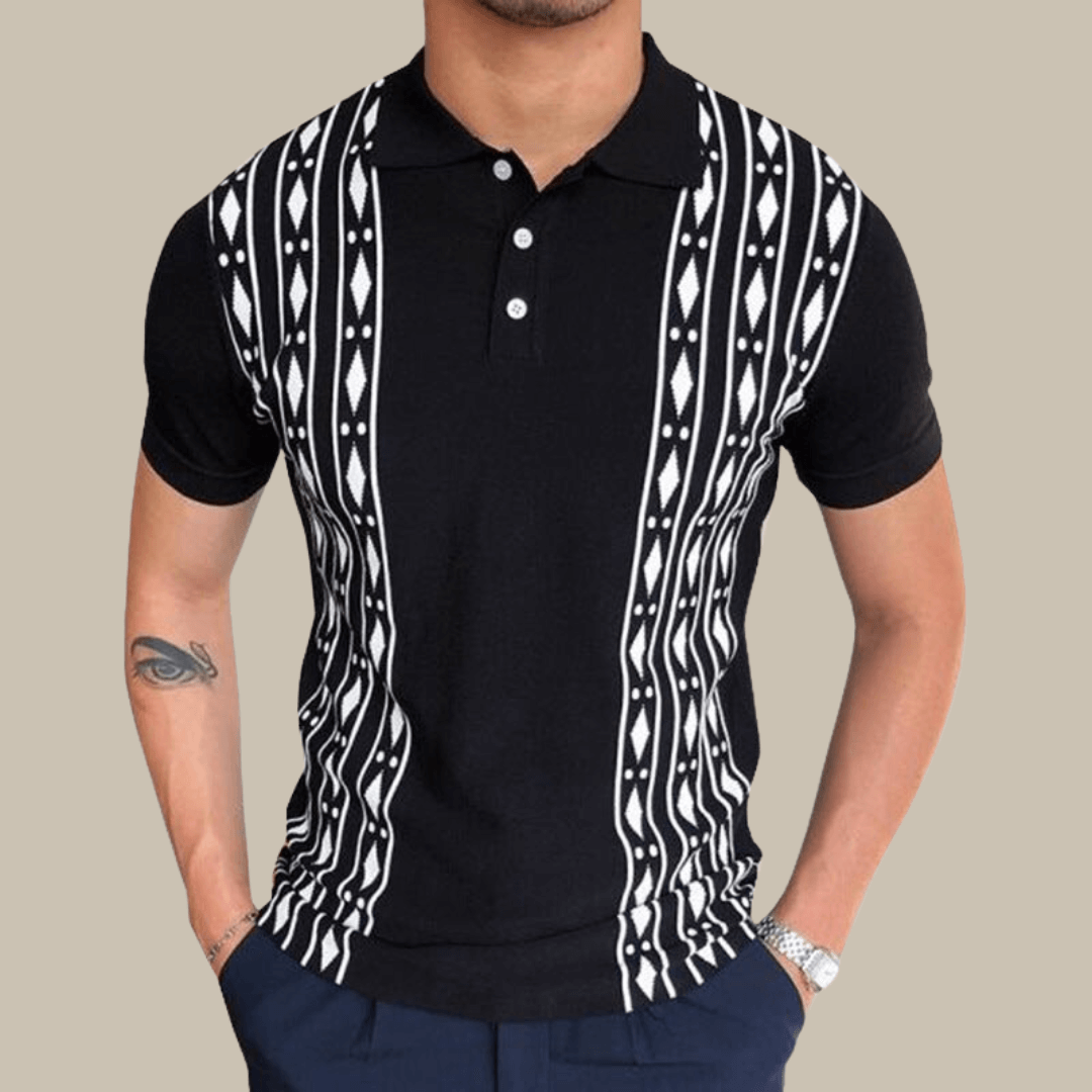 Herren Poloshirt Kurzarm Gemustert Casual