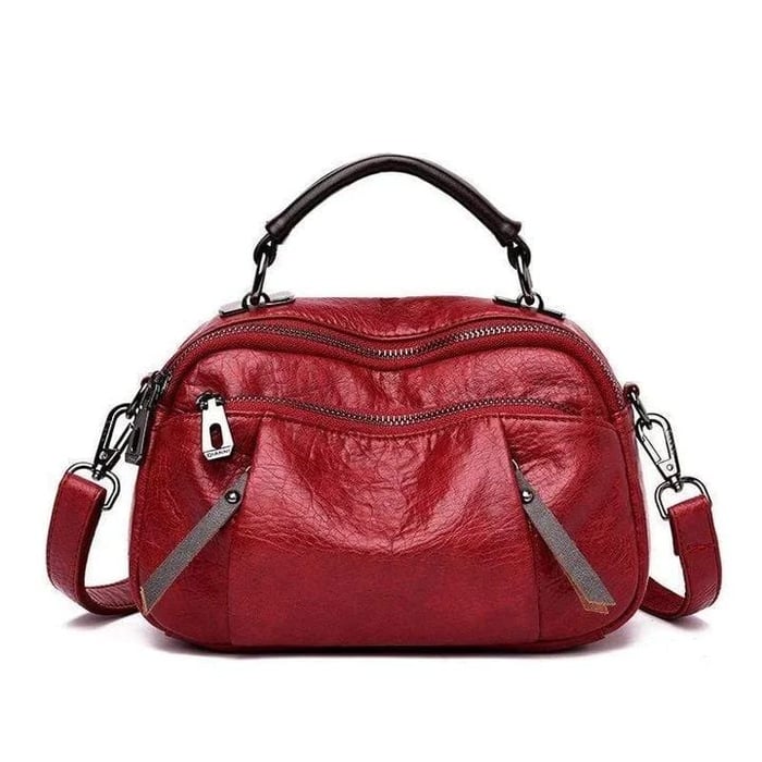 Handgefertigte Tasche aus Weichem Leder mit Mehreren Taschen