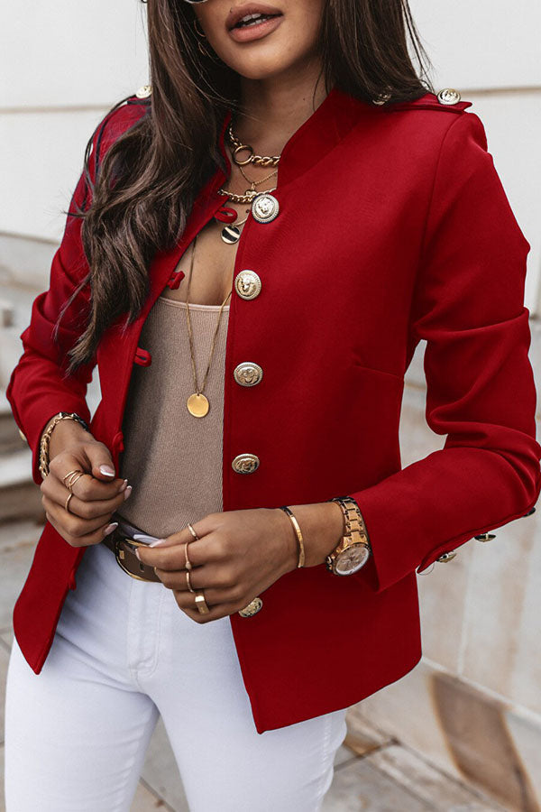 Zweireihiger Blazer mit Goldknöpfen Für Frauen