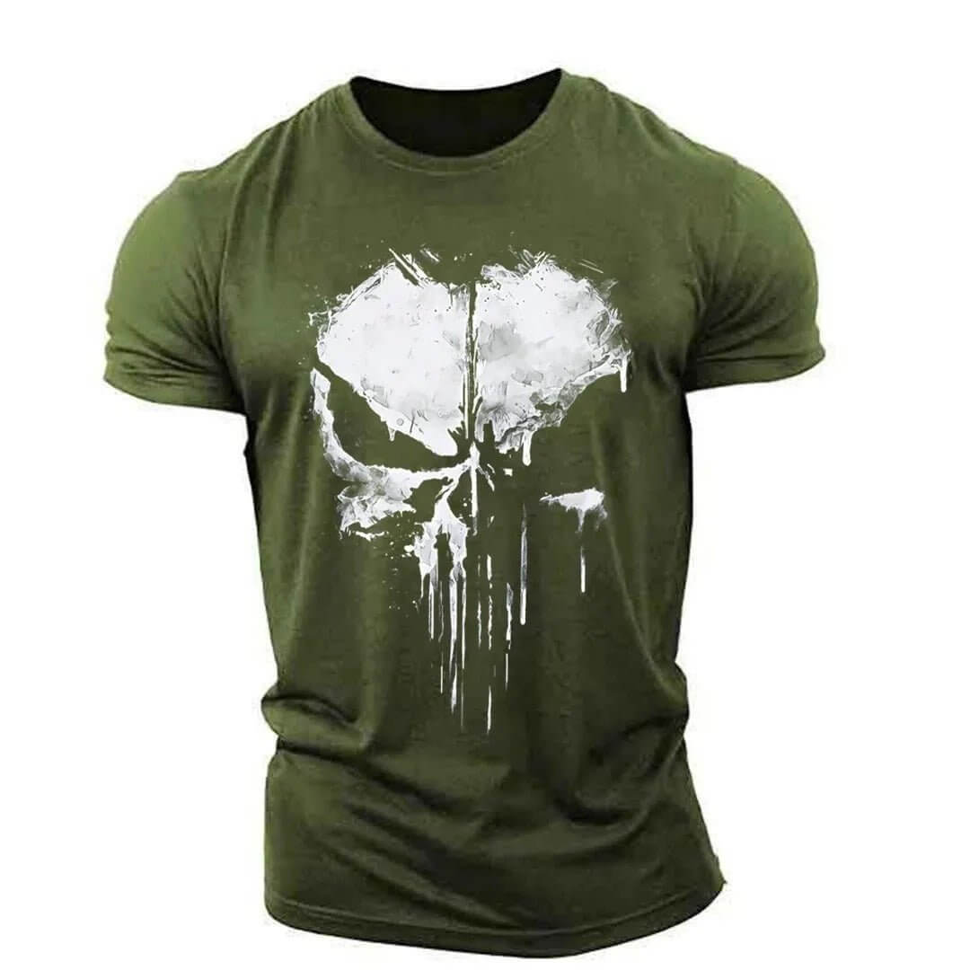 Herren Totenkopf T-Shirt Rundhals