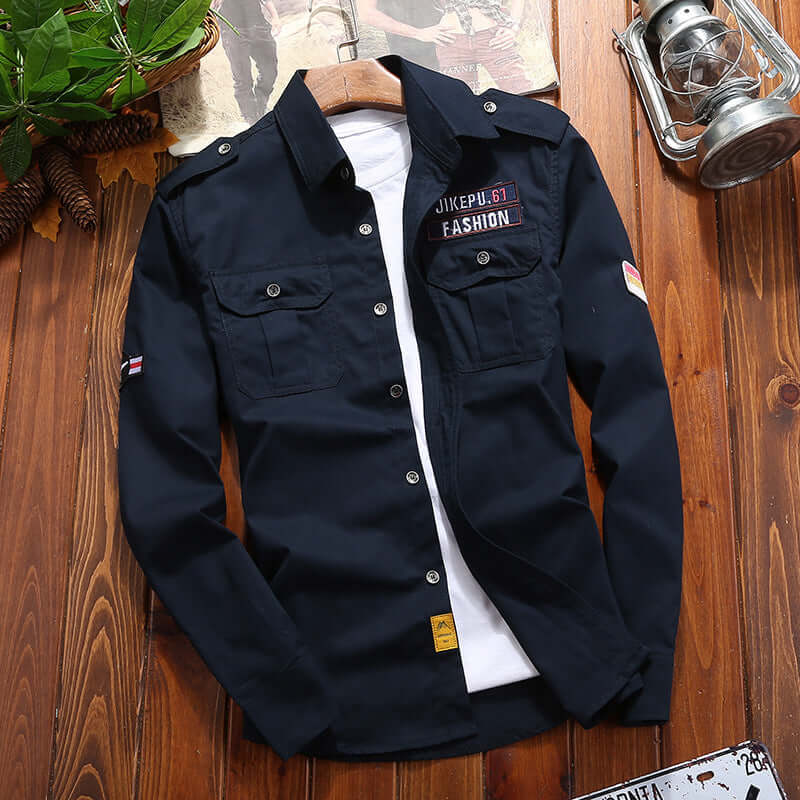 Herrenhemd Vintage Cargo-Stil
