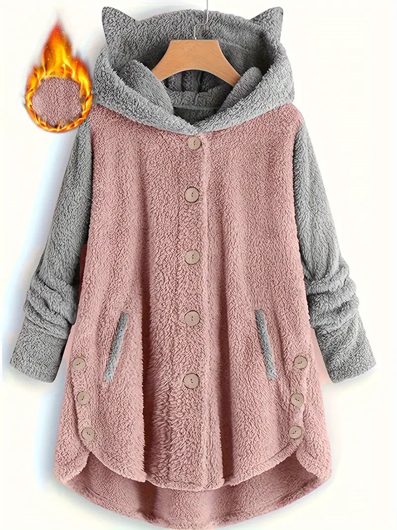 Weiche Fleece-Winterjacke für Frauen