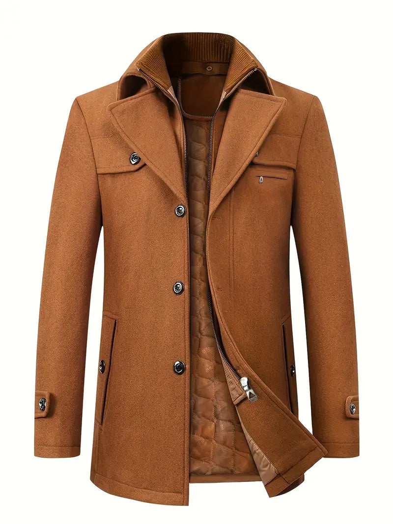 Casual Schurwollmantel für Herren – warme Jacke für den Alltag