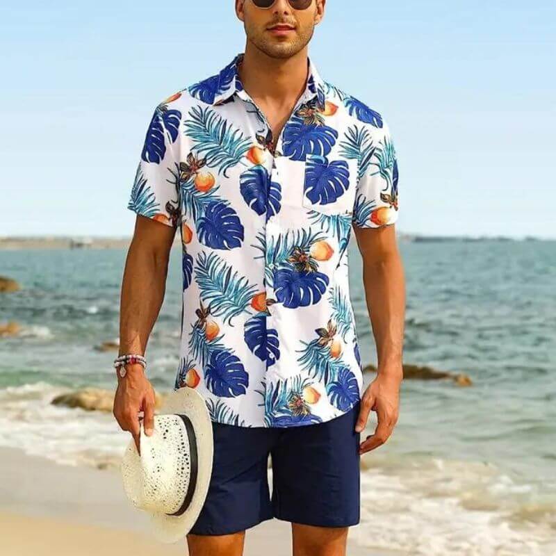 Stylisches Herren Kurzarmhemd Cancun-Stil