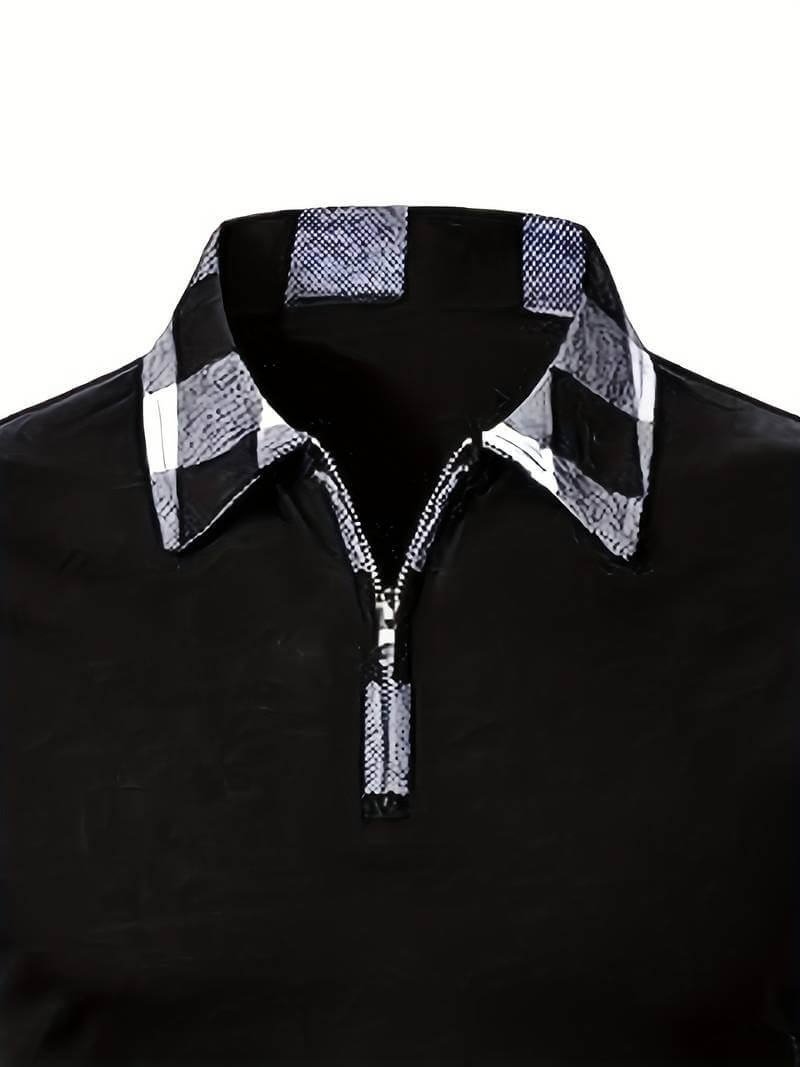 Langärmliges Flanell-Poloshirt mit Karomuster
