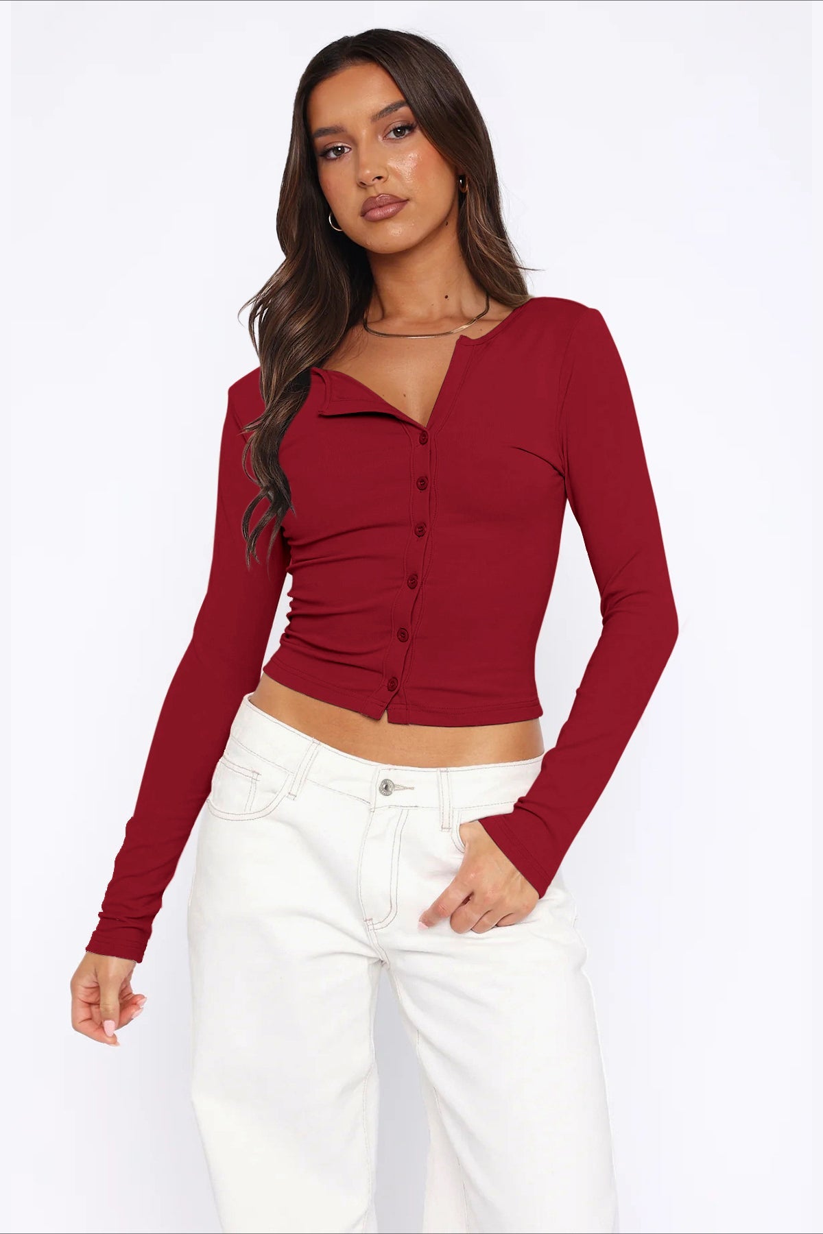 Langärmliger Kurzpullover für Damen