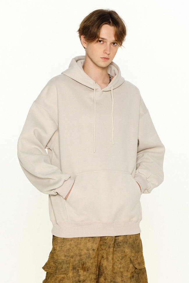 Winter-Sweatshirt mit Kapuze in Volltonfarbe