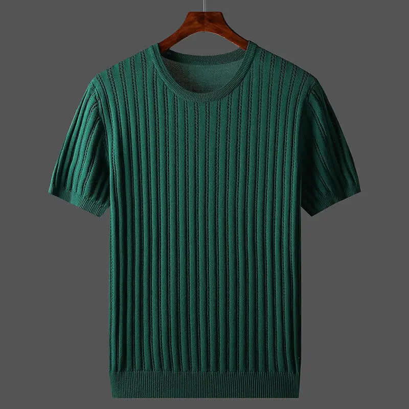 Herren Baumwoll-Strick-T-Shirt Kurzarm
