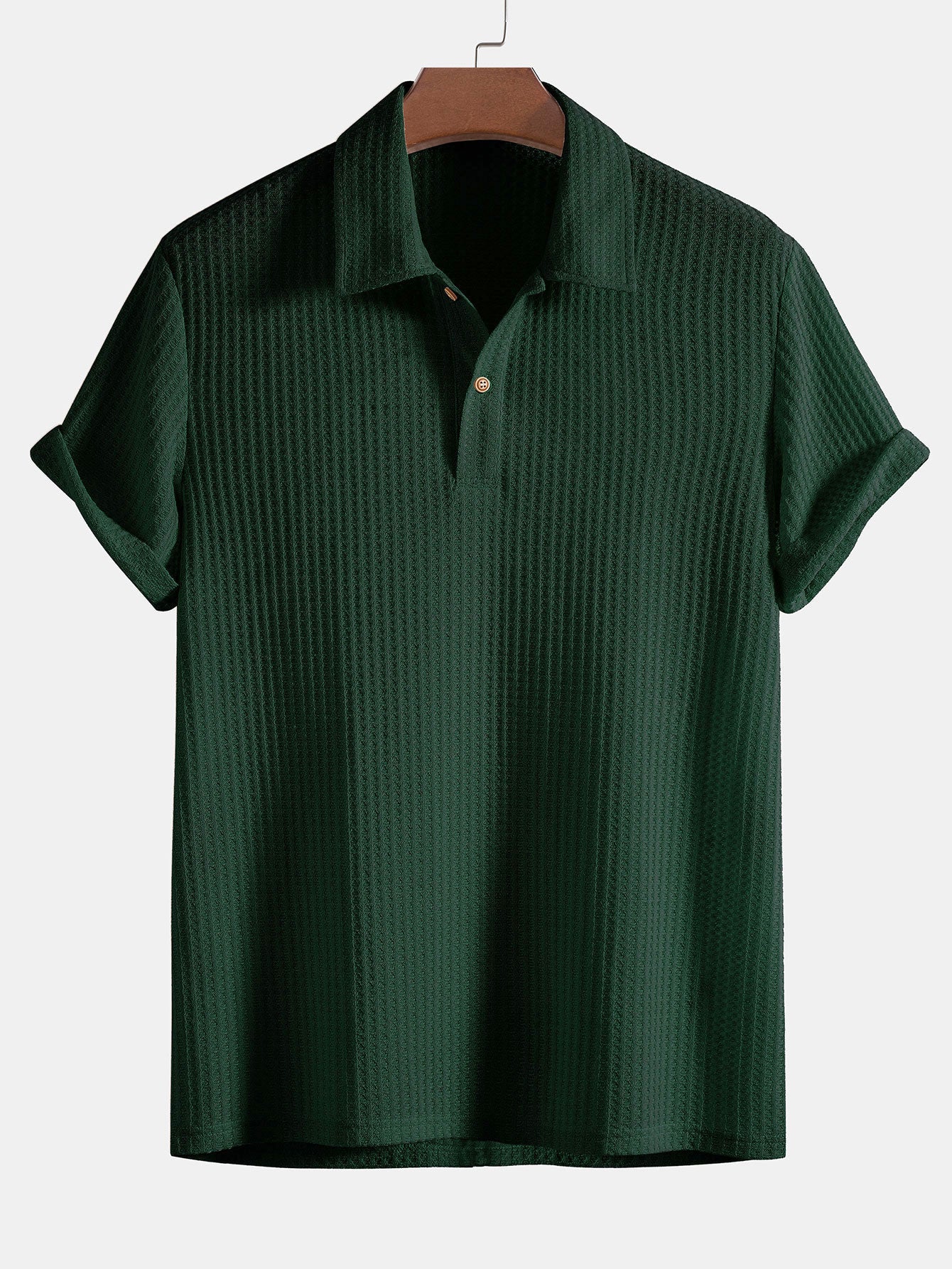 Herren Polohemd mit Waffelstruktur Slim Fit – Jovesso