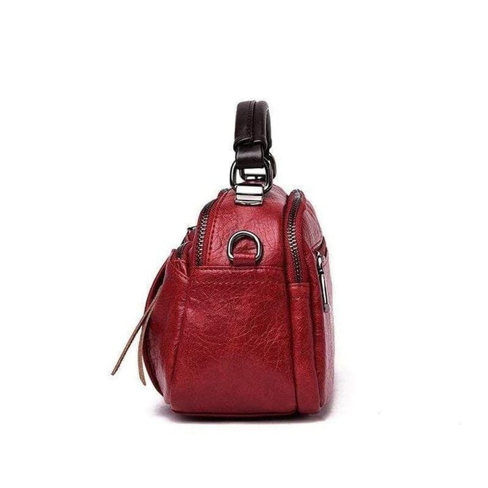 Handgefertigte Tasche aus Weichem Leder mit Mehreren Taschen
