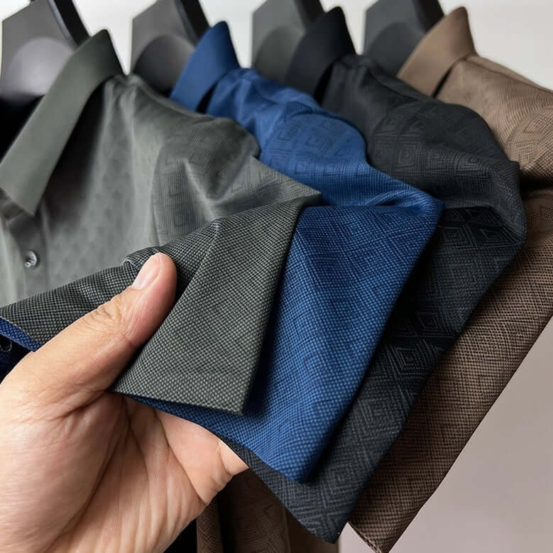 Elegantes Herren-Poloshirt mit Kreuzstichmuster