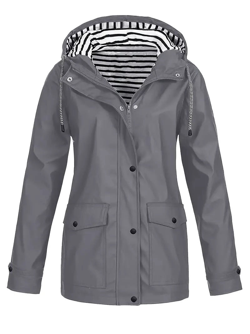 Gerda™ | Stilvolle wasserdichte Jacke mit gestreiftem Futter