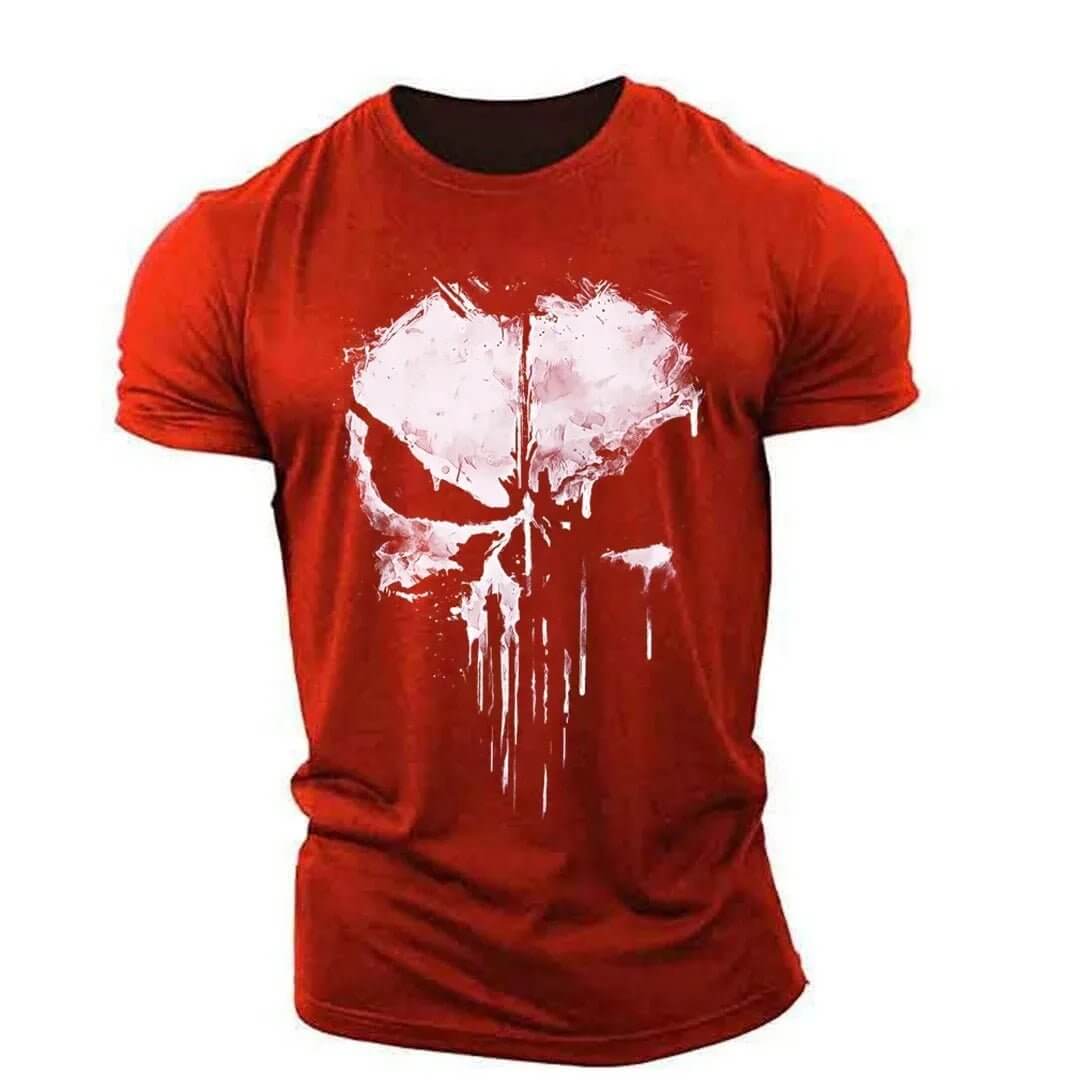 Herren Totenkopf T-Shirt Rundhals