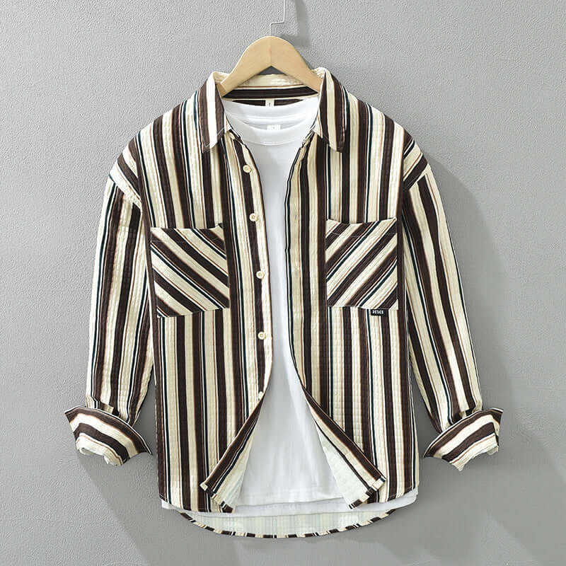 Gestreiftes Herrenhemd Langarm Regular Fit - Herbstmode