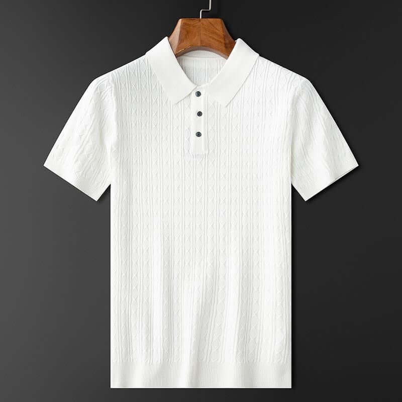 Elegantes Herren-Poloshirt mit Diamantstrick