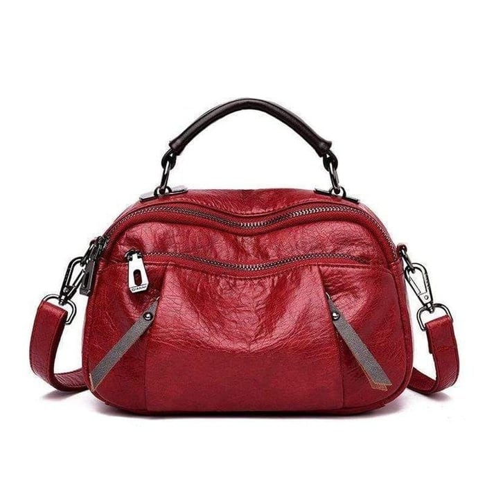 Handgefertigte Tasche aus Weichem Leder mit Mehreren Taschen