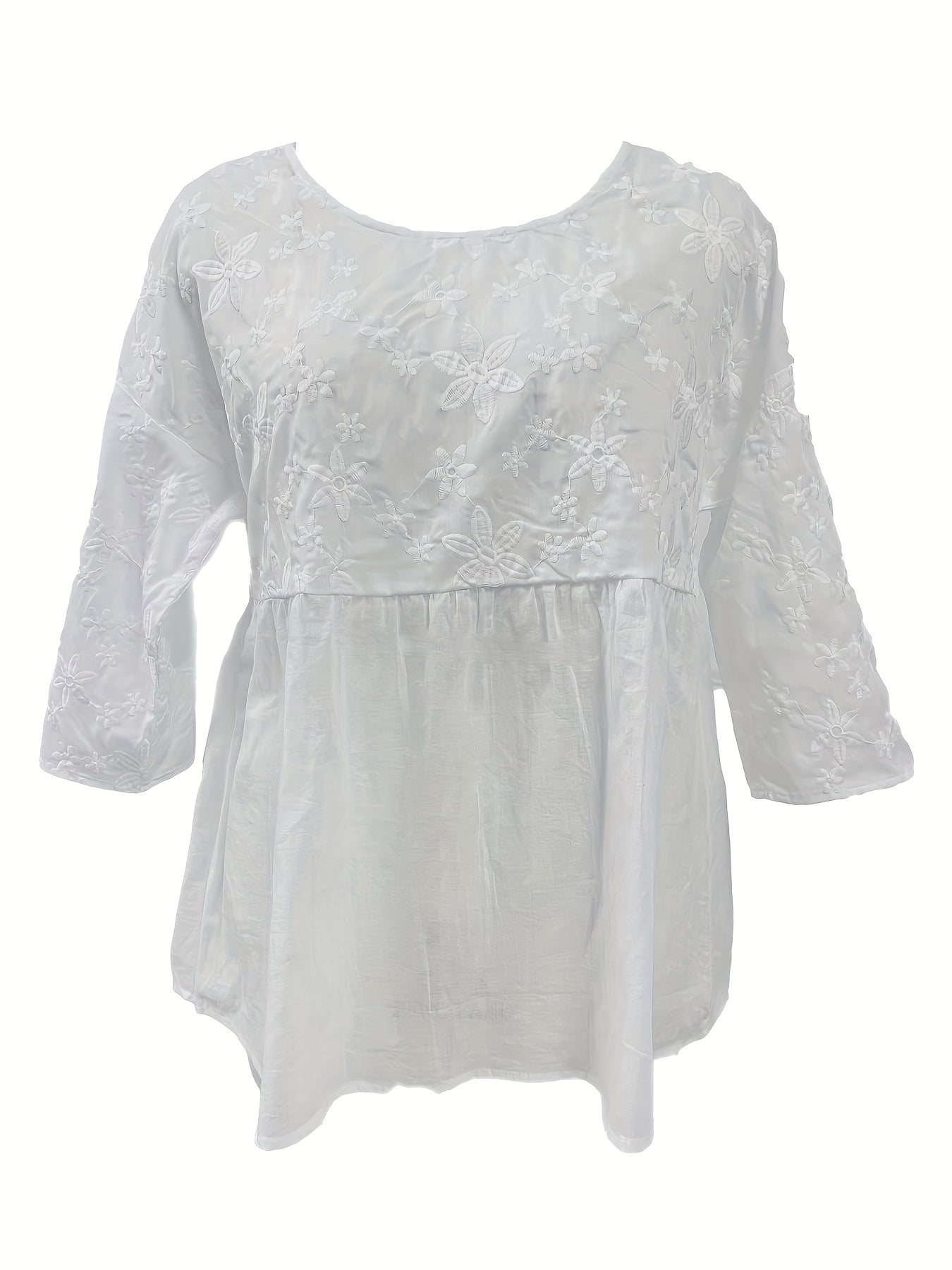 Weiße bestickte Bluse - Emma