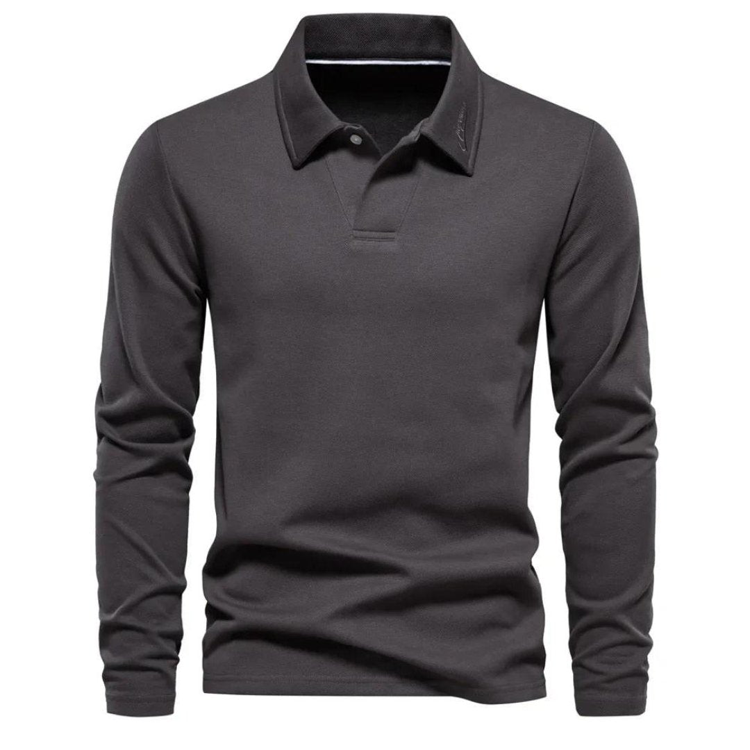 Rainierim | Herren Bequeme Polo Hemd | Langarm