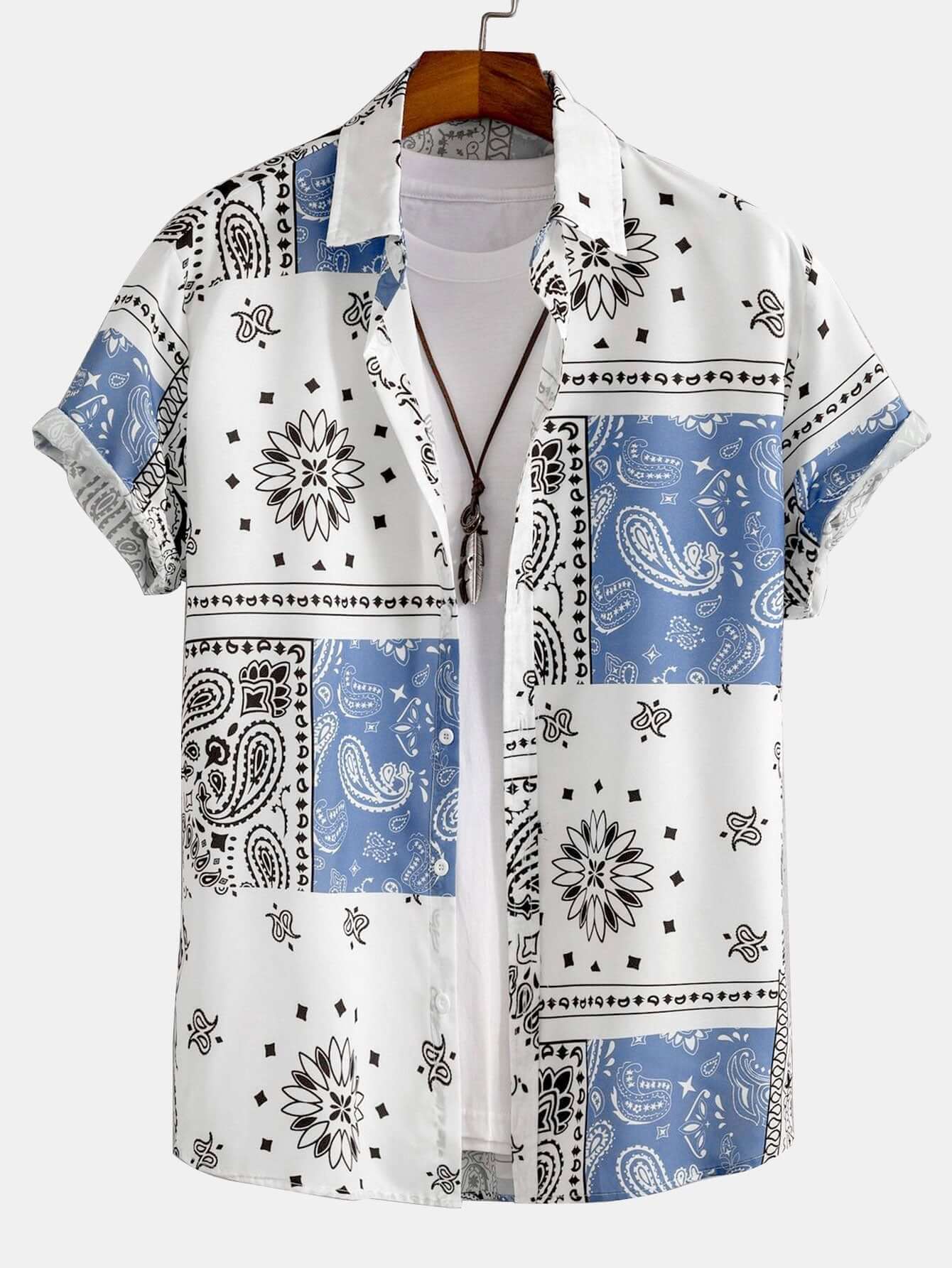 Bedrucktes Button-Down Hemd für Herren