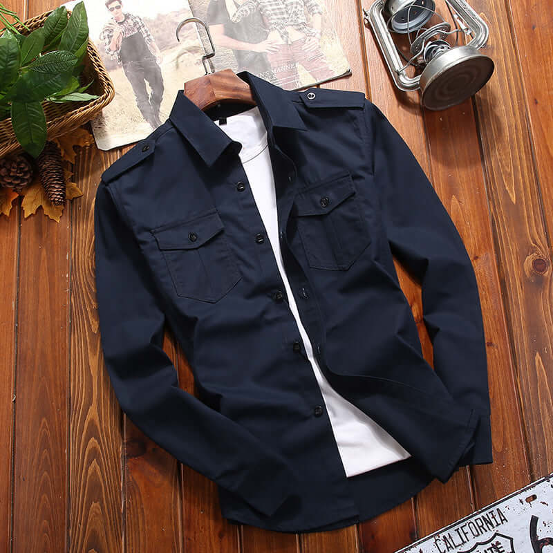 Herrenhemd Vintage Cargo-Stil