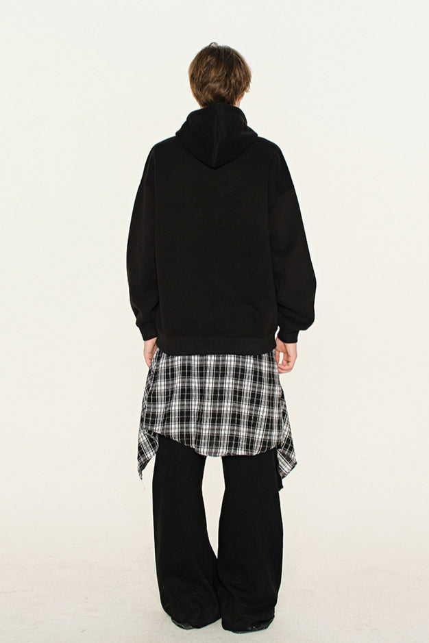 Winter-Sweatshirt mit Kapuze in Volltonfarbe