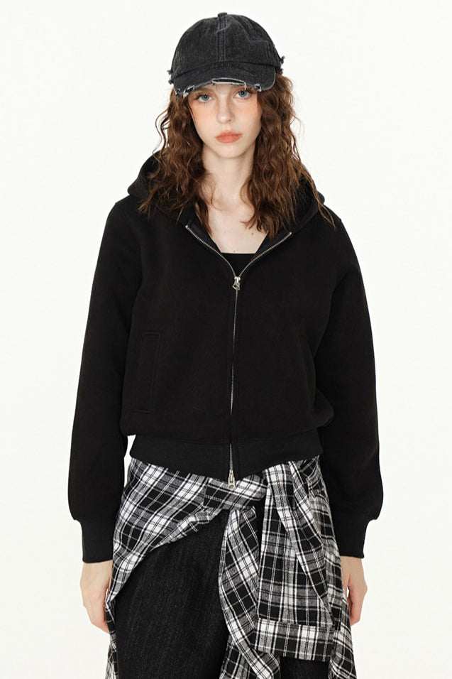 Lässiger Kapuzenpullover mit Reißverschluss für Damen