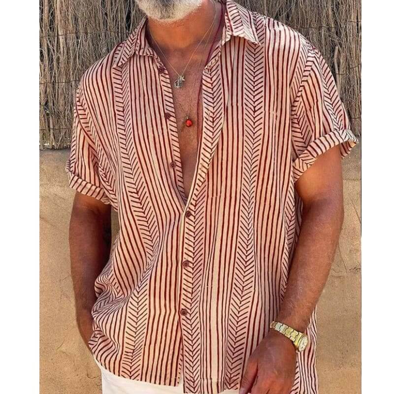 Lässiges Kurzarmhemd Herren Retro-Look