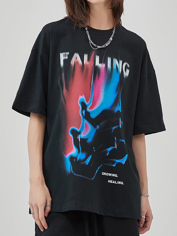 Fallendes ästhetisches Y2K-Druck-Dreamcore-Unisex-T-Shirt