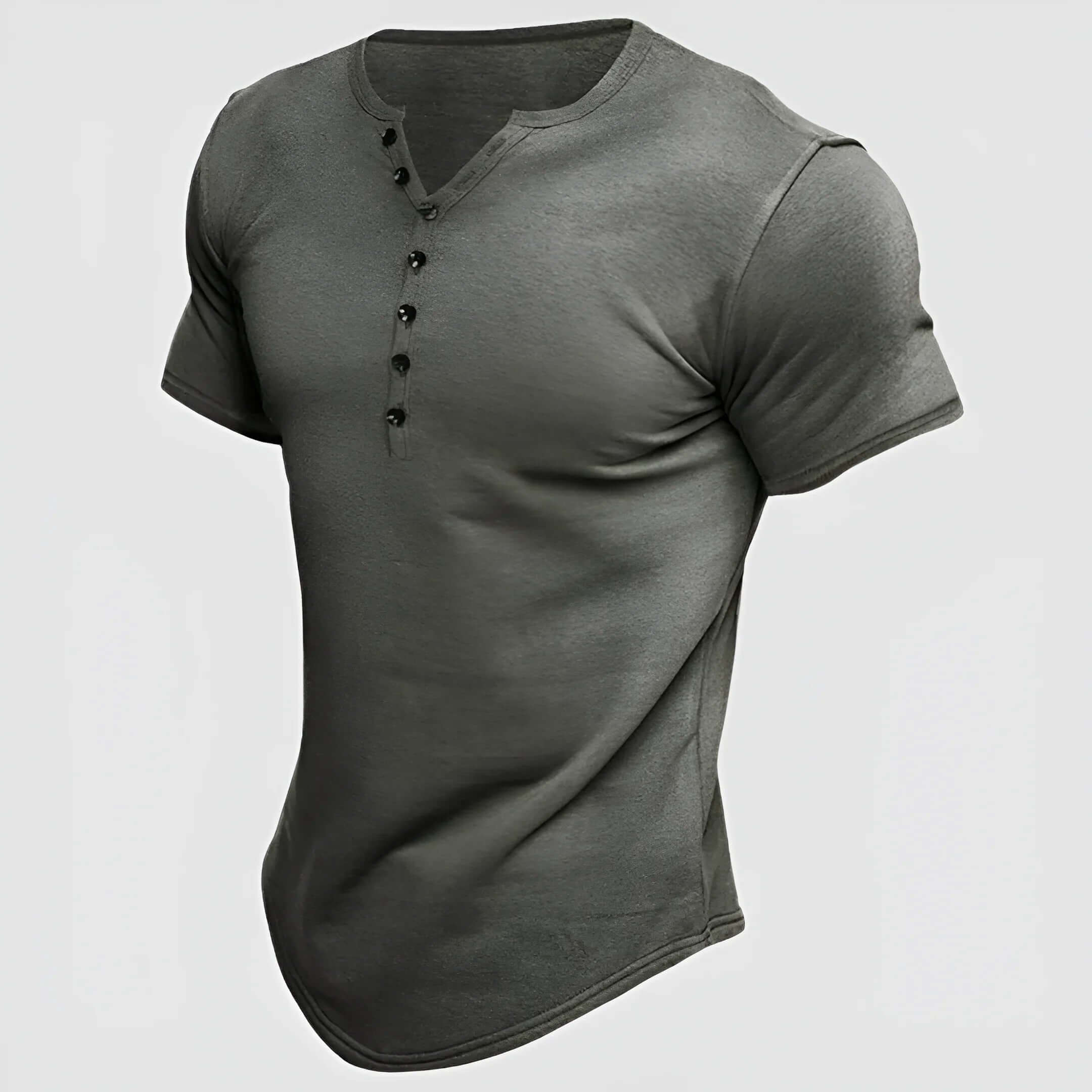 Kurzärmliges Henley-Shirt für Herren
