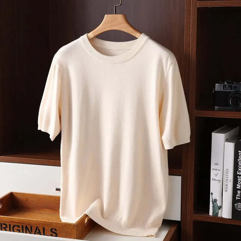 Herren Kaschmir T-Shirt, Rundhals, Weich