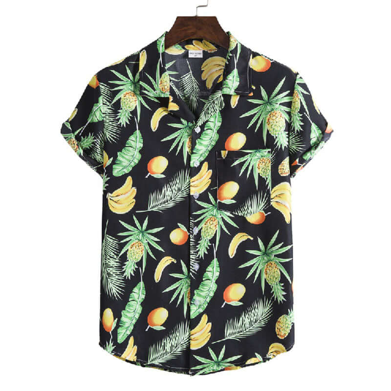 Stylisches Herren Kurzarmhemd mit Obst-Druck