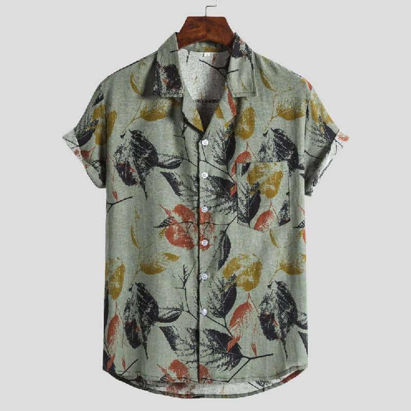 Stylisches Herren Kurzarmhemd mit Vintage-Druck