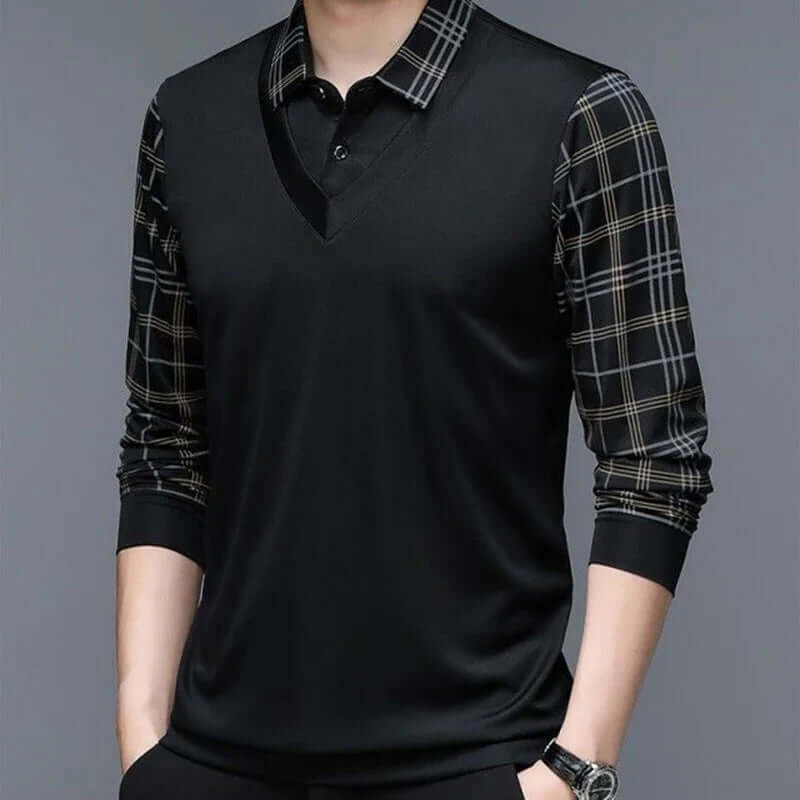 Klassisches Herren Langarm Poloshirt
