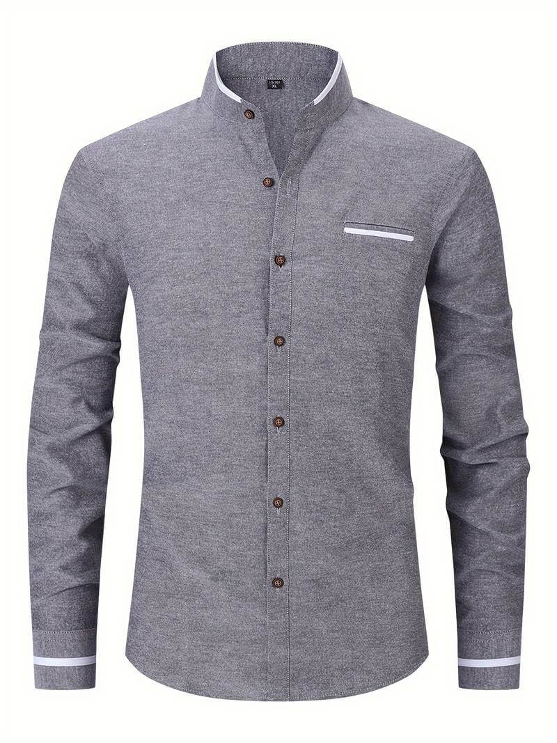 Herren Herbst Langarmhemd mit Kragen