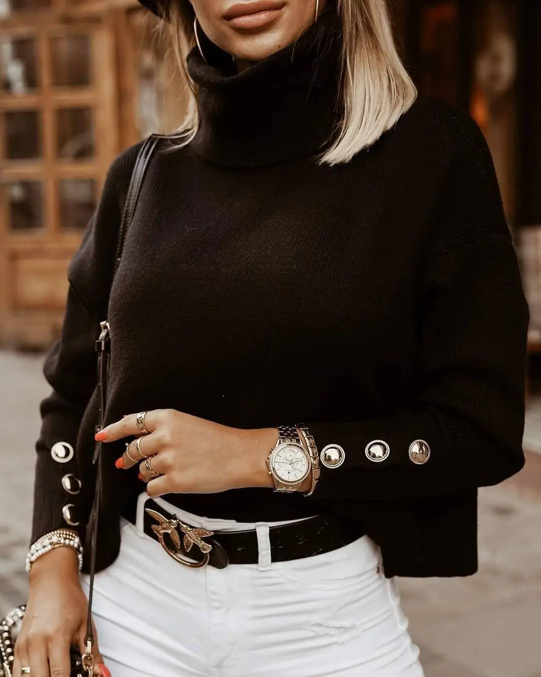Warmer Rollkragen-Pullover für Damen