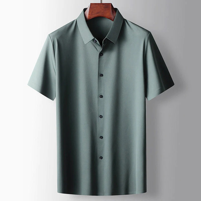 Caeden - Elegantes Grünes Seidenhemd für Herren