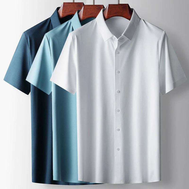 Caeden - Elegantes Grünes Seidenhemd für Herren