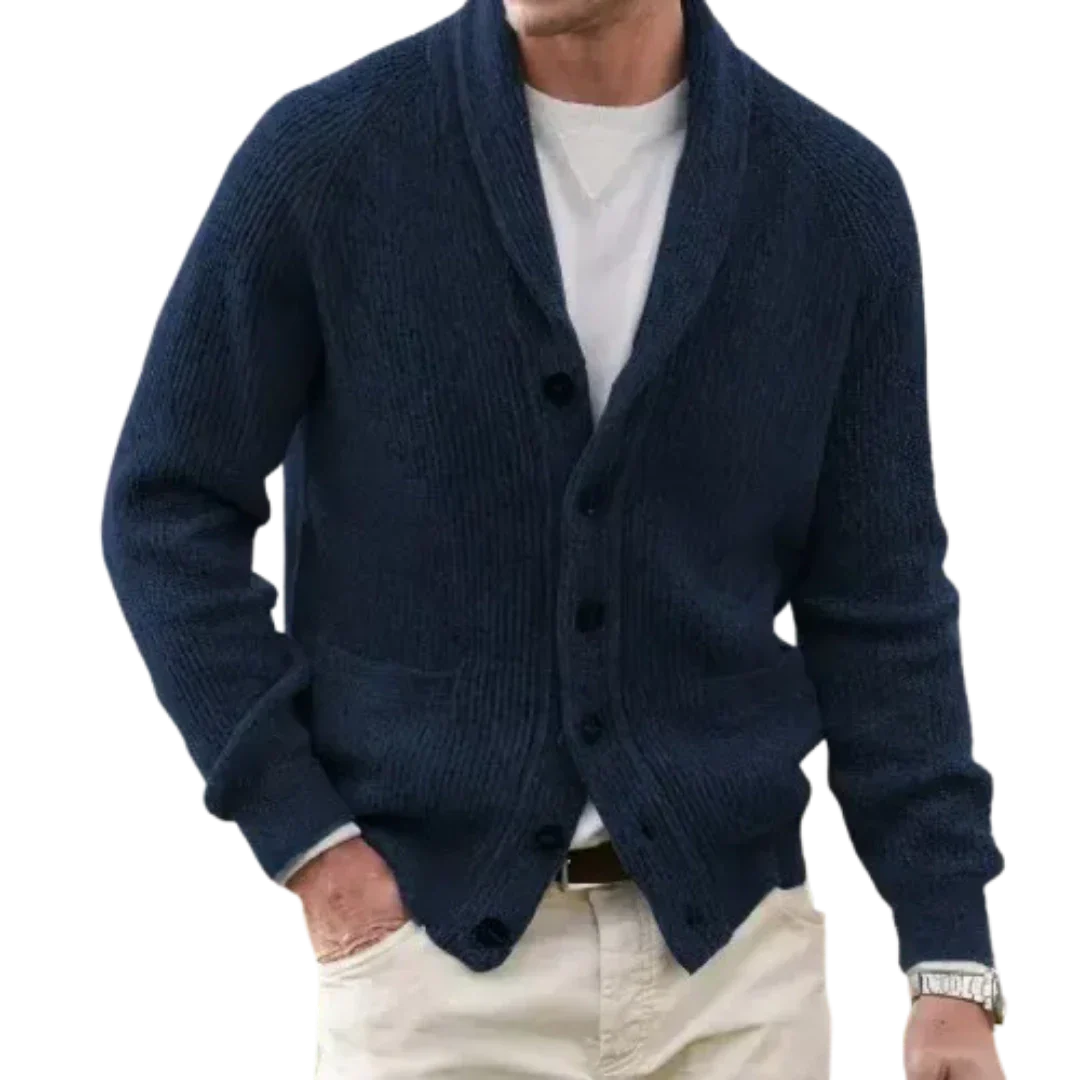 Abdiel | Herren Knopf Daunen Winter Strickjacke | Langarm
