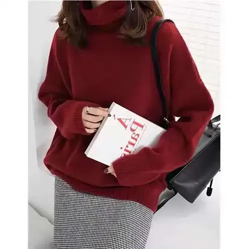 Maelina | Damen Lange Rollkragen Pullover | Überdimensionale
