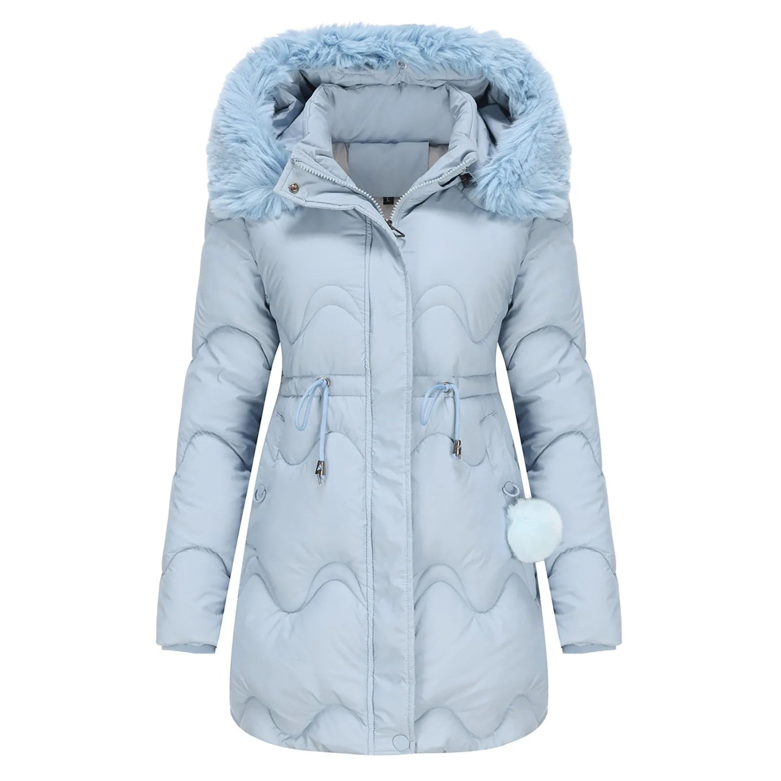 Gefütterte Winterjacke mit flauschigem Kragen für Frauen