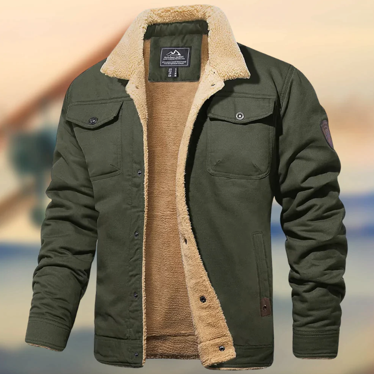Gefütterte Jacke mit Kragen