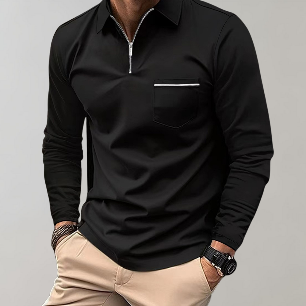 Langärmeliges Poloshirt für Männer
