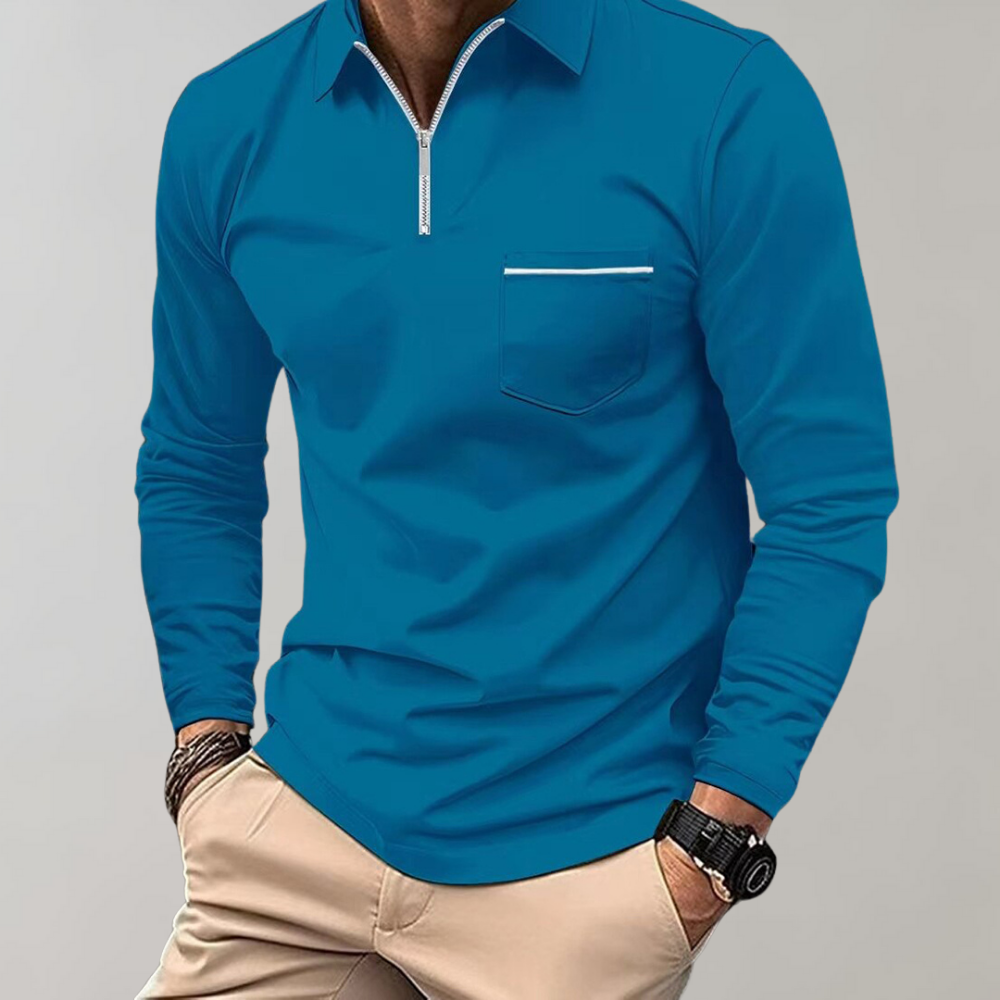 Langärmeliges Poloshirt für Männer