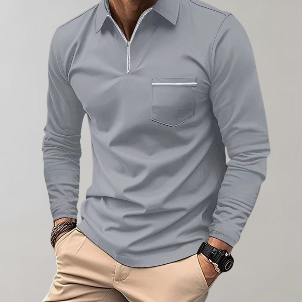 Langärmeliges Poloshirt für Männer