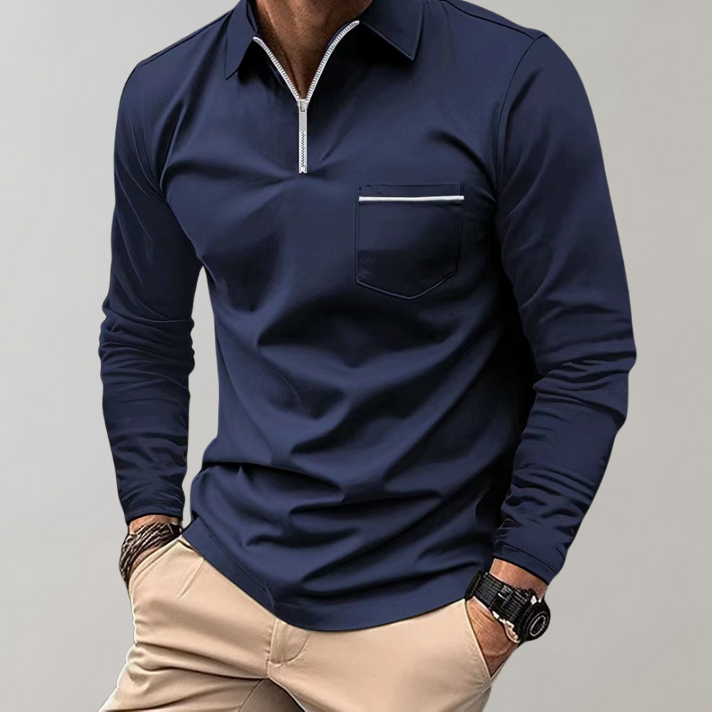 Langärmeliges Poloshirt für Männer